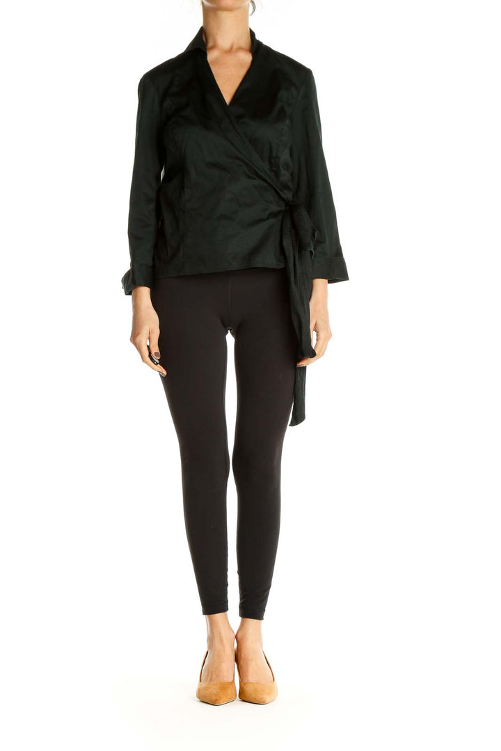 Black Solid All Day Wear Blouse