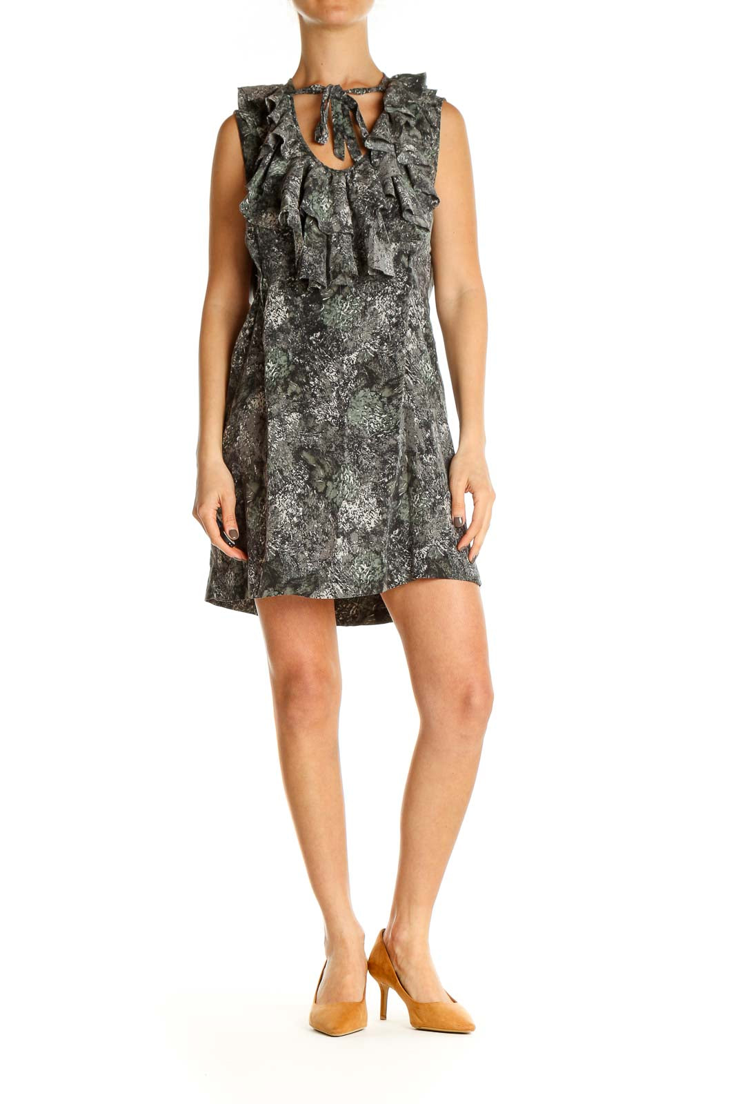 Gray Cocktail A-Line Dress