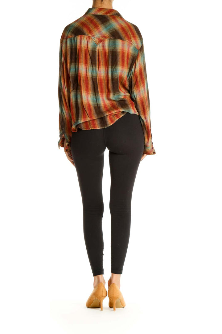 Orange Checkered All Day Wear Shirt