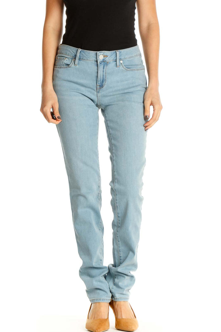 Blue Straight Leg Jeans