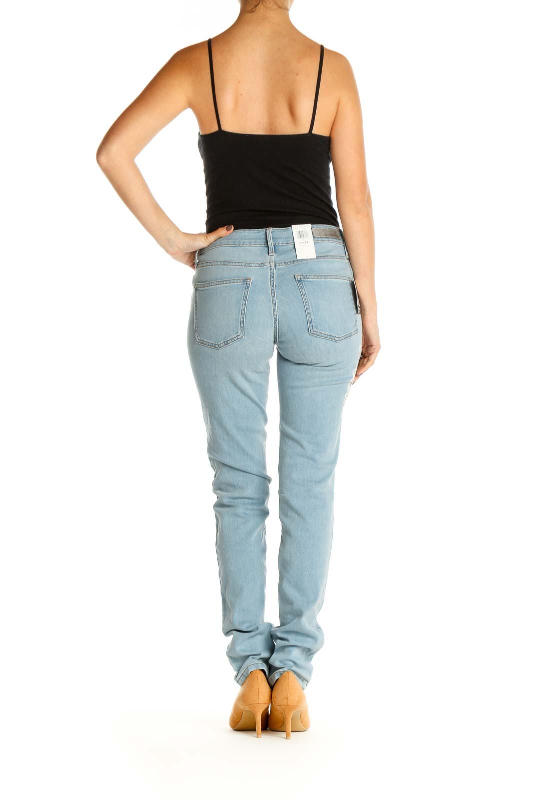 Blue Straight Leg Jeans