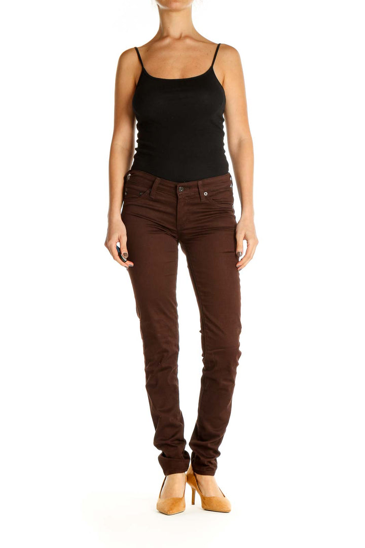 Brown Casual Leggings