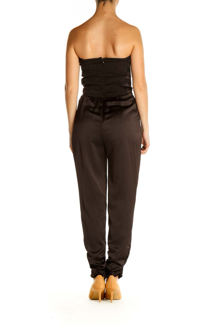 Brown Solid Jumpsuit