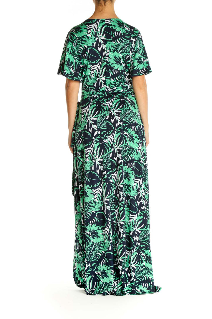 Green Floral Print Fit & Flare Dress