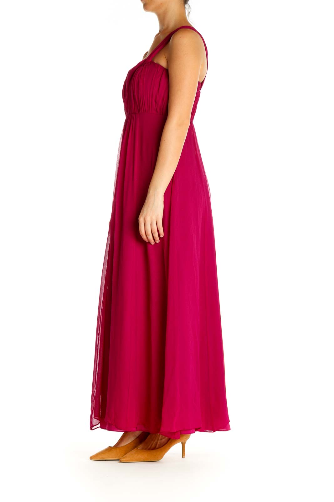 Red Solid Cocktail Fit & Flare Dress