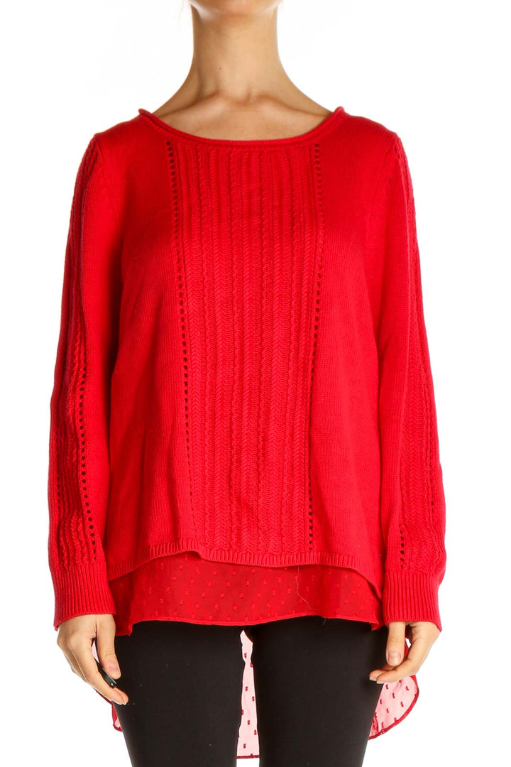 Red Solid All Day Wear Top