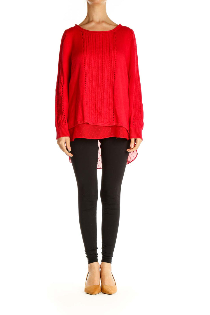 Red Solid All Day Wear Top