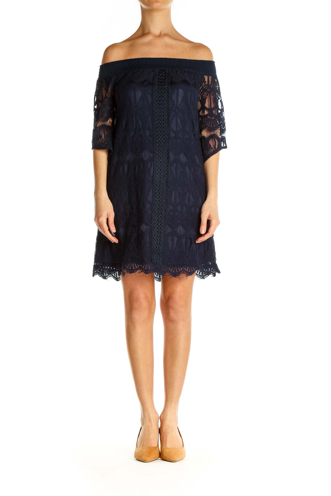 Black Lace Day Shift Dress