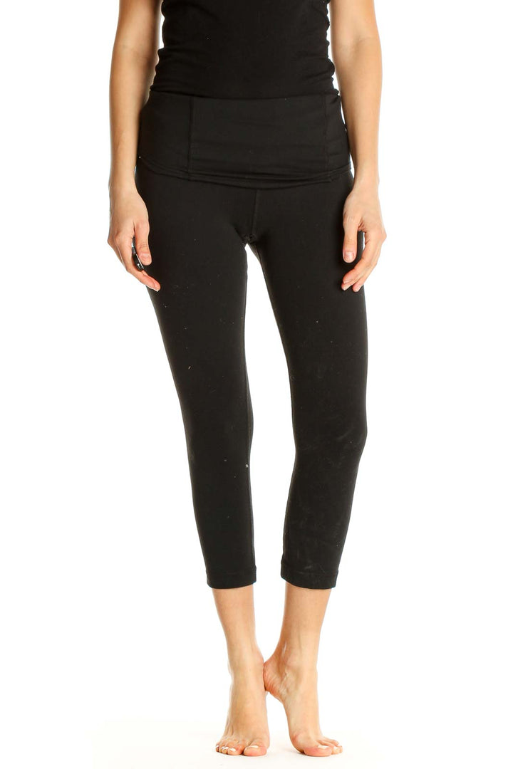 Black Solid Activewear Leggings