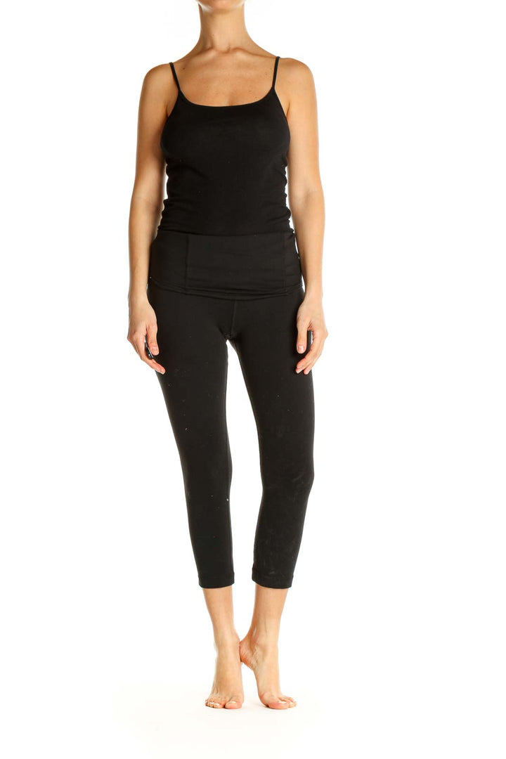 Black Solid Activewear Leggings