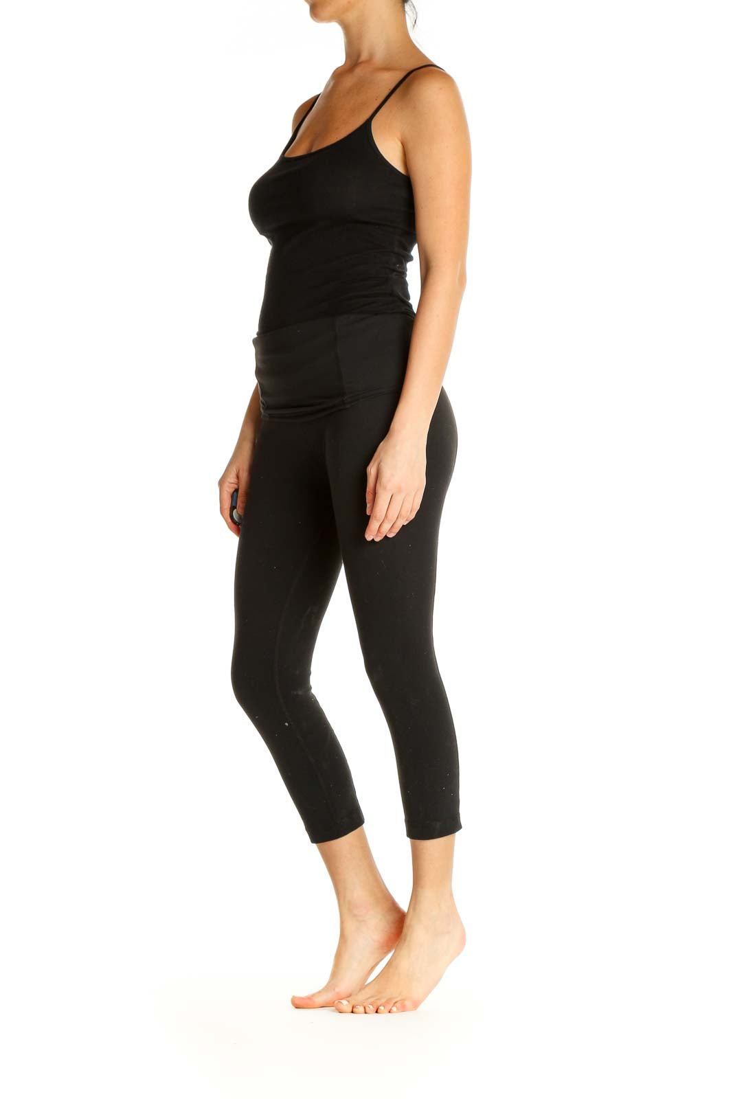 Black Solid Activewear Leggings