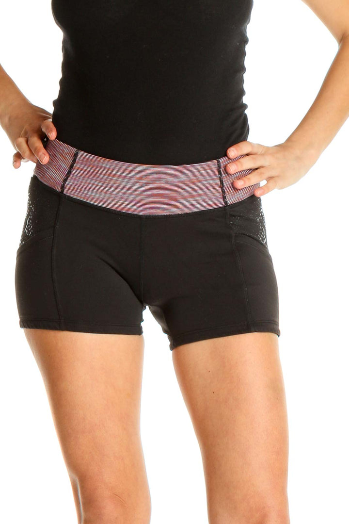 Black Colorblock Activewear Shorts