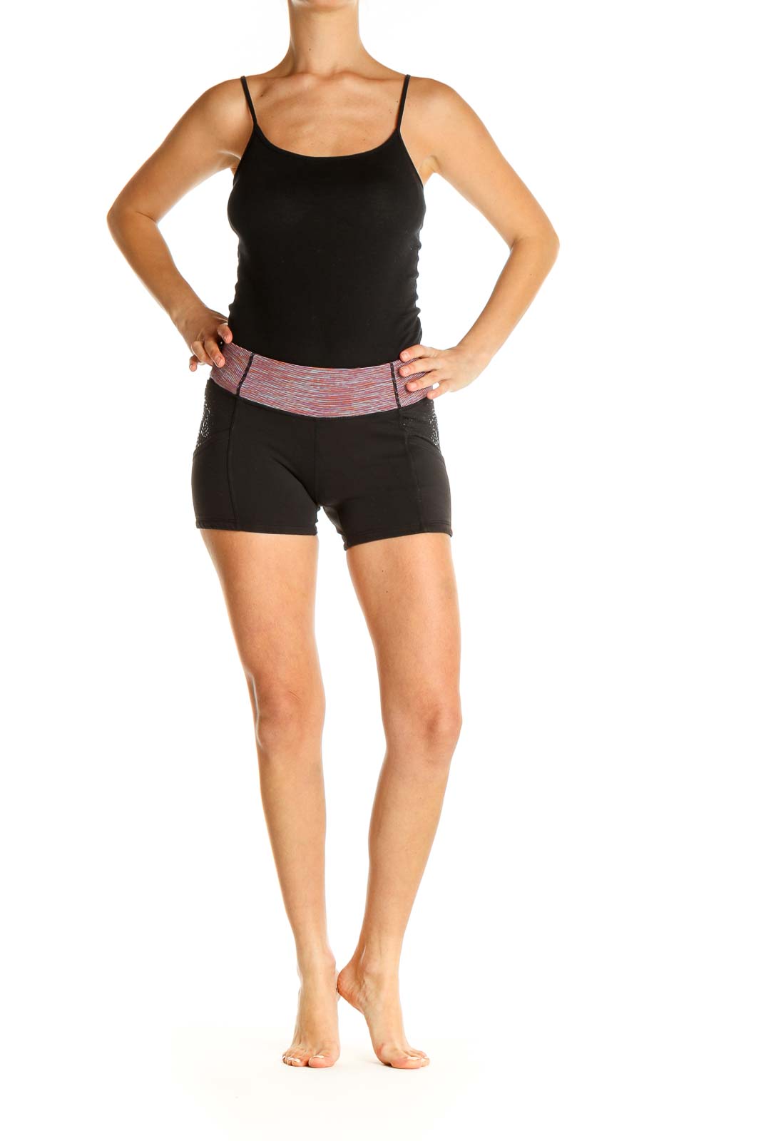 Black Colorblock Activewear Shorts