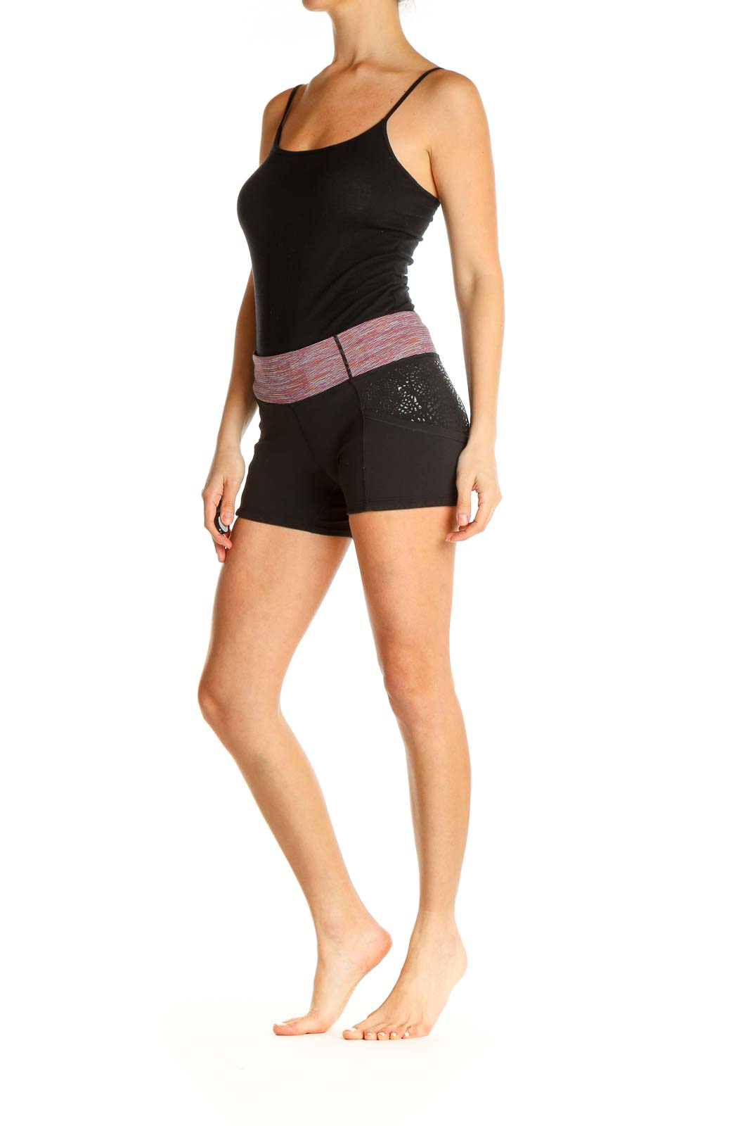 Black Colorblock Activewear Shorts