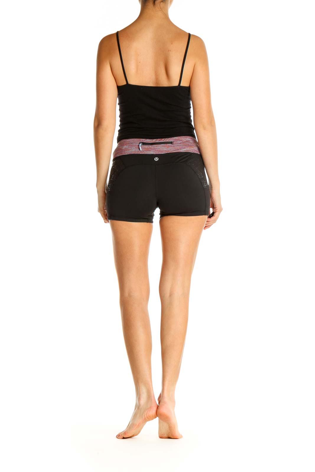 Black Colorblock Activewear Shorts