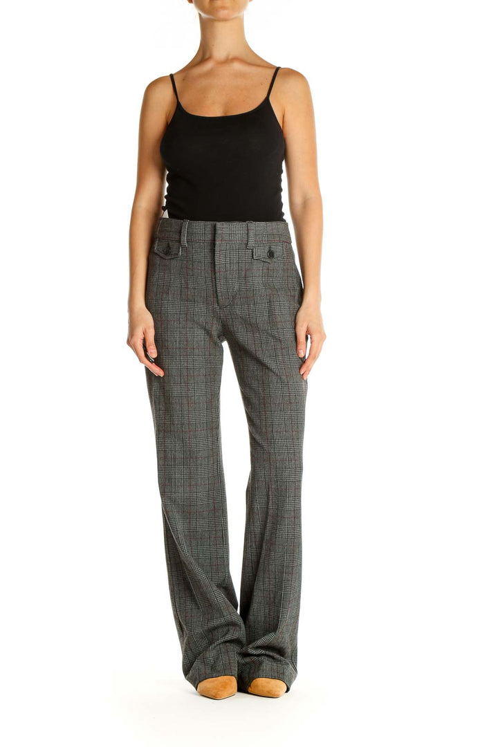 Gray Checkered Retro Trousers