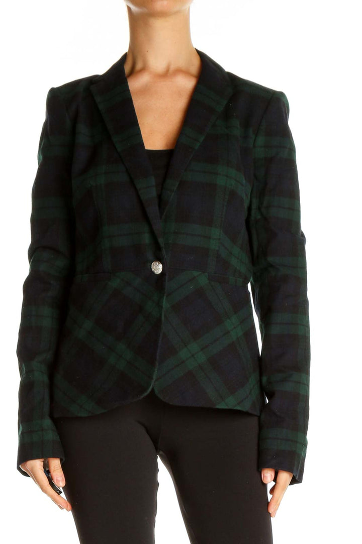 Blue Green Plaid Blazer