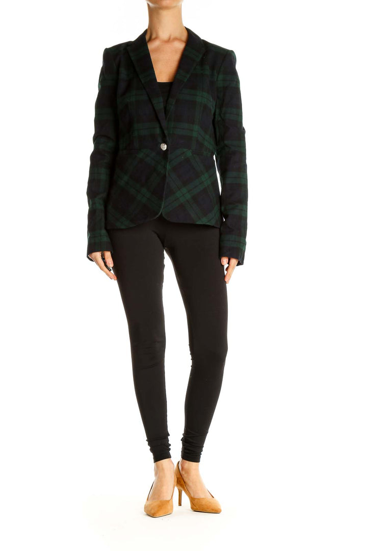 Blue Green Plaid Blazer