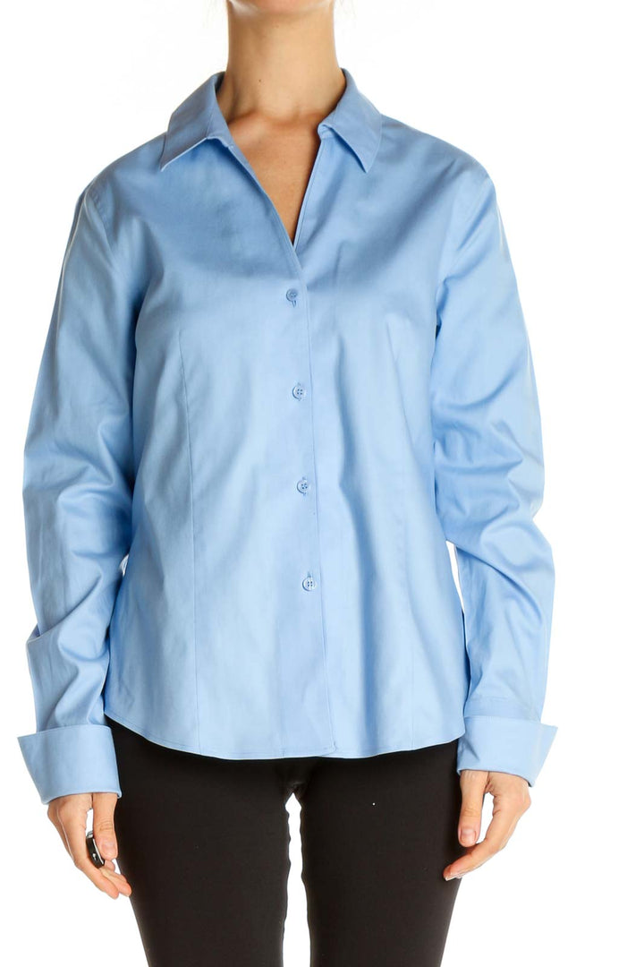 Blue Solid Formal Shirt