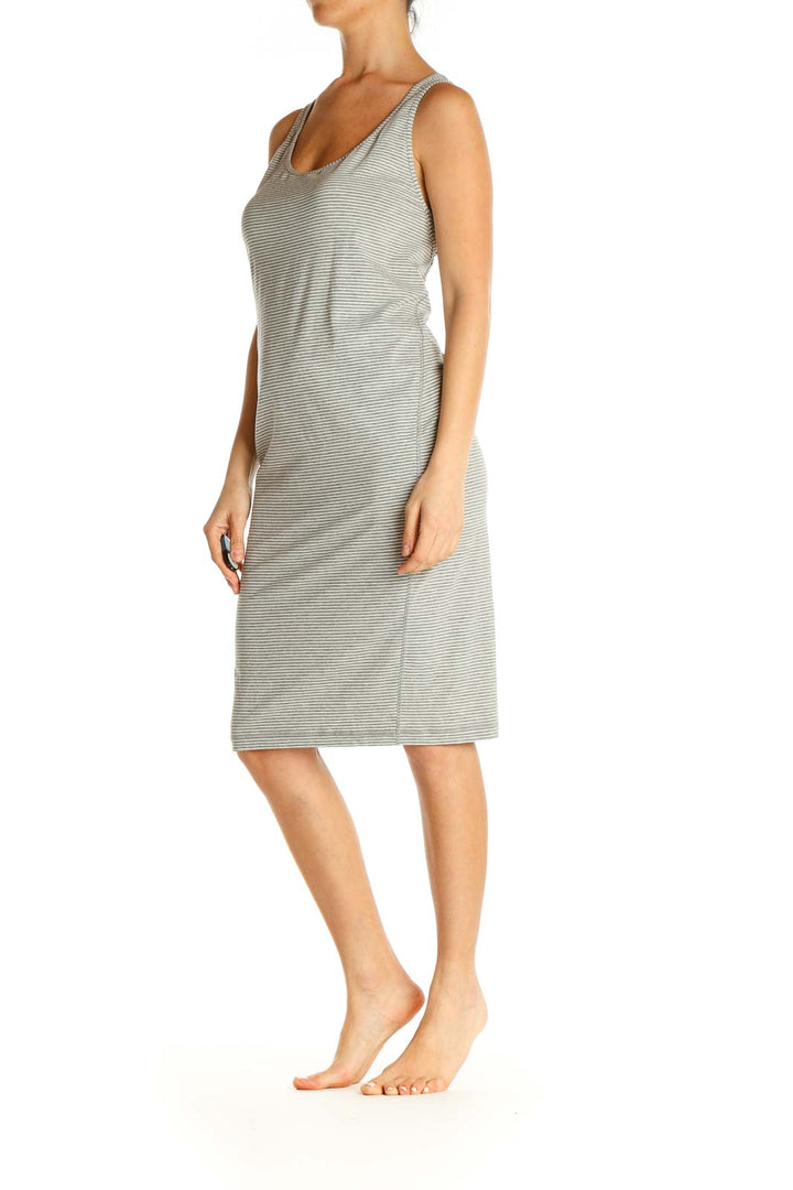 Green Solid Day Sheath Dress