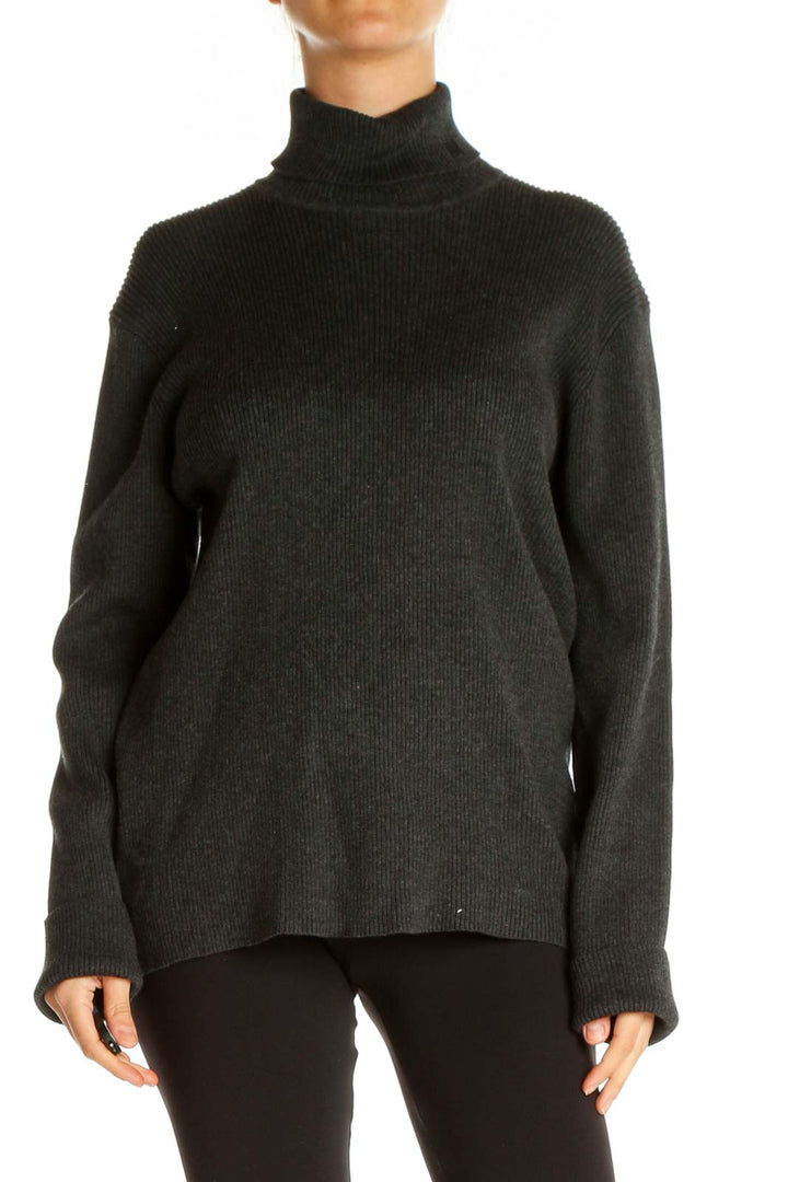 Black Solid Classic Sweater