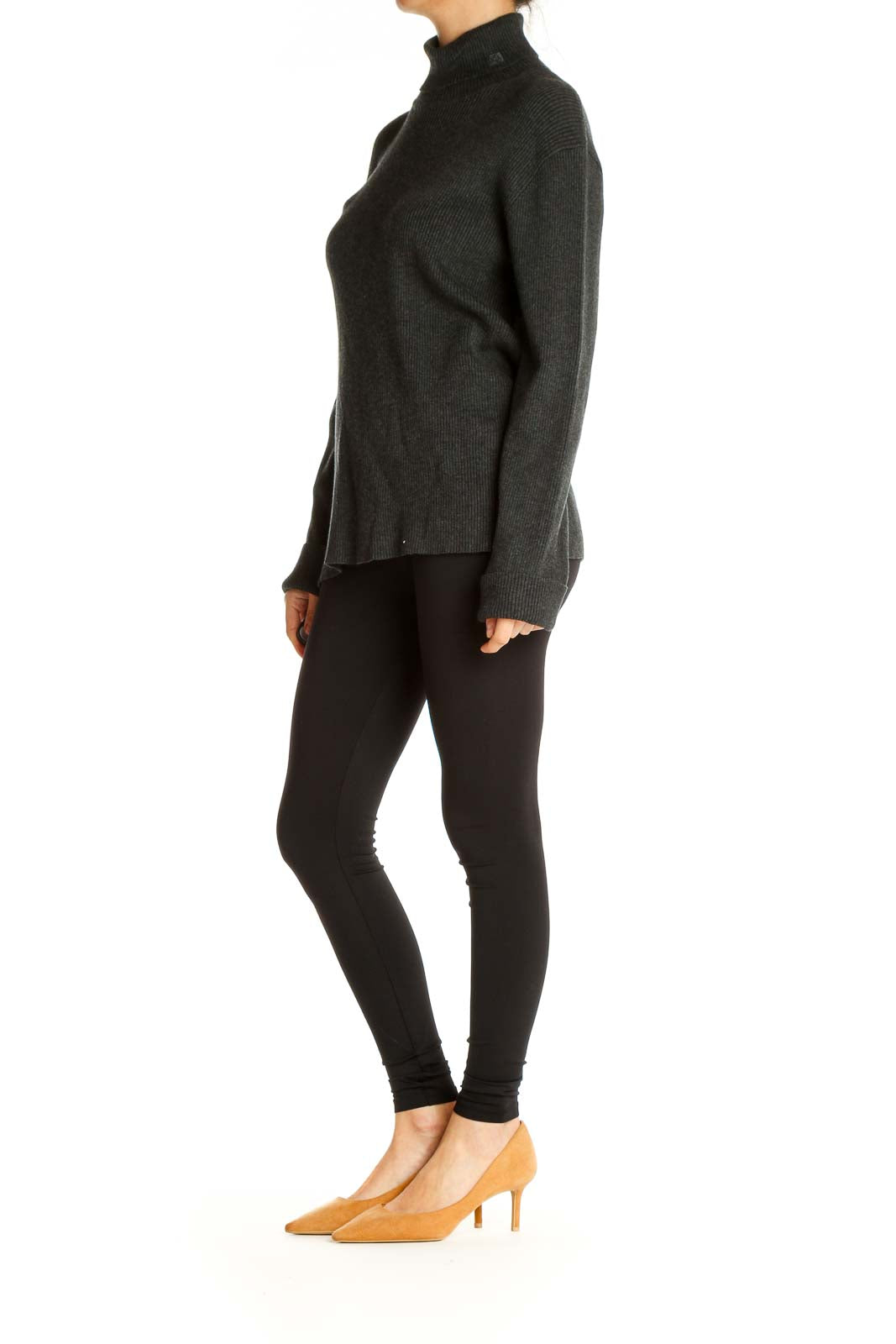 Black Solid Classic Sweater