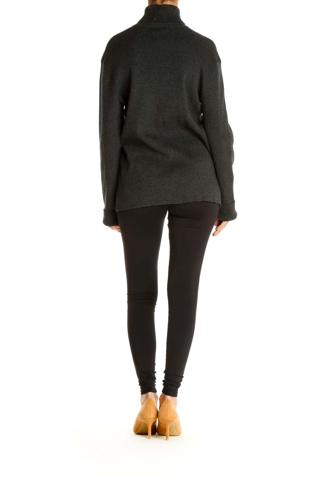 Black Solid Classic Sweater