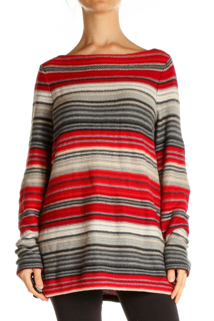 Red Striped All Day Wear Sweater