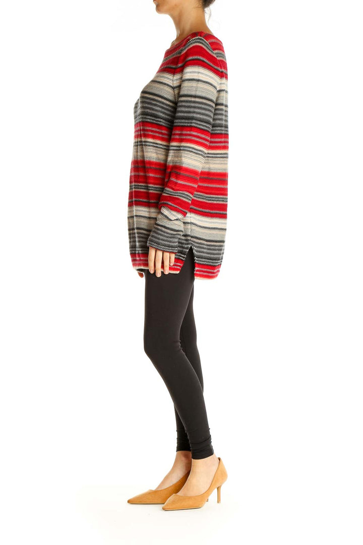 Red Striped All Day Wear Sweater