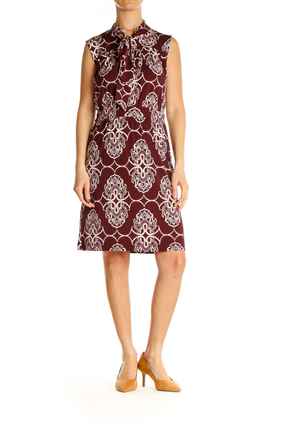 Brown Paisley Fit & Flare Dress