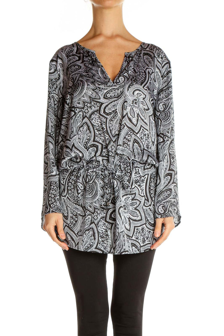 Gray Paisley All Day Wear Blouse