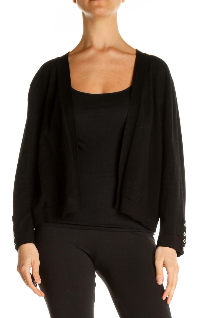 Black Solid Cardigan