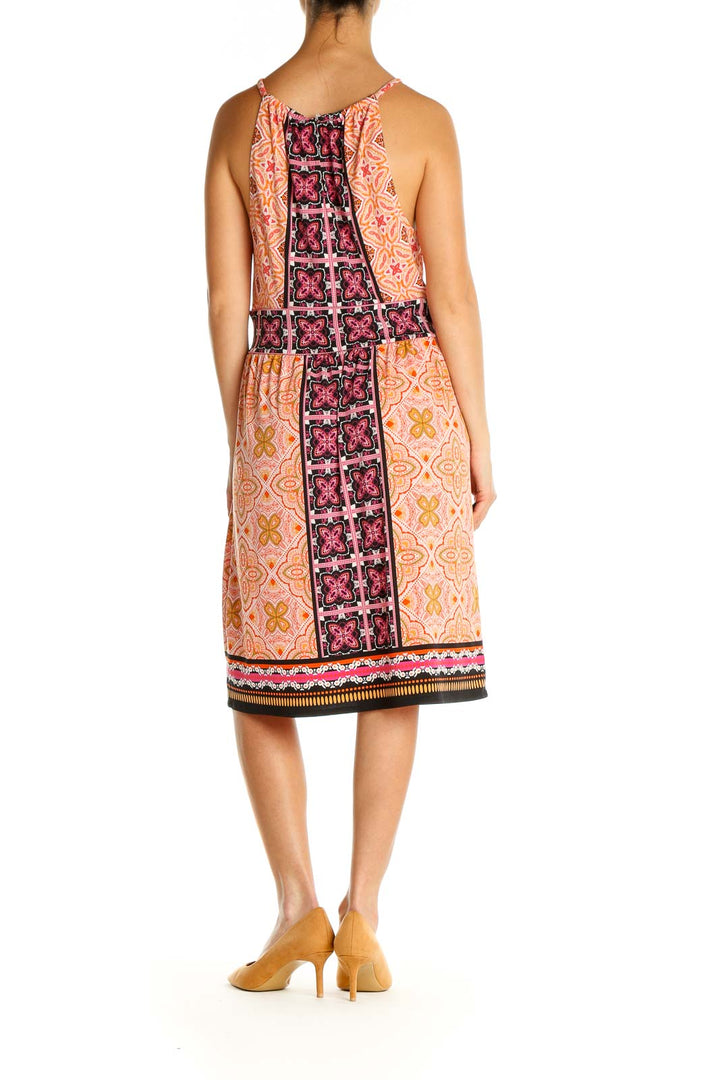 Beige Printed Bohemian Fit & Flare Dress