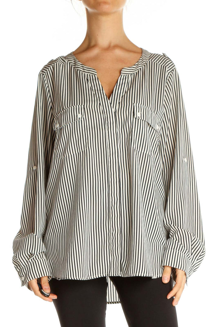 Gray Striped All Day Wear Blouse