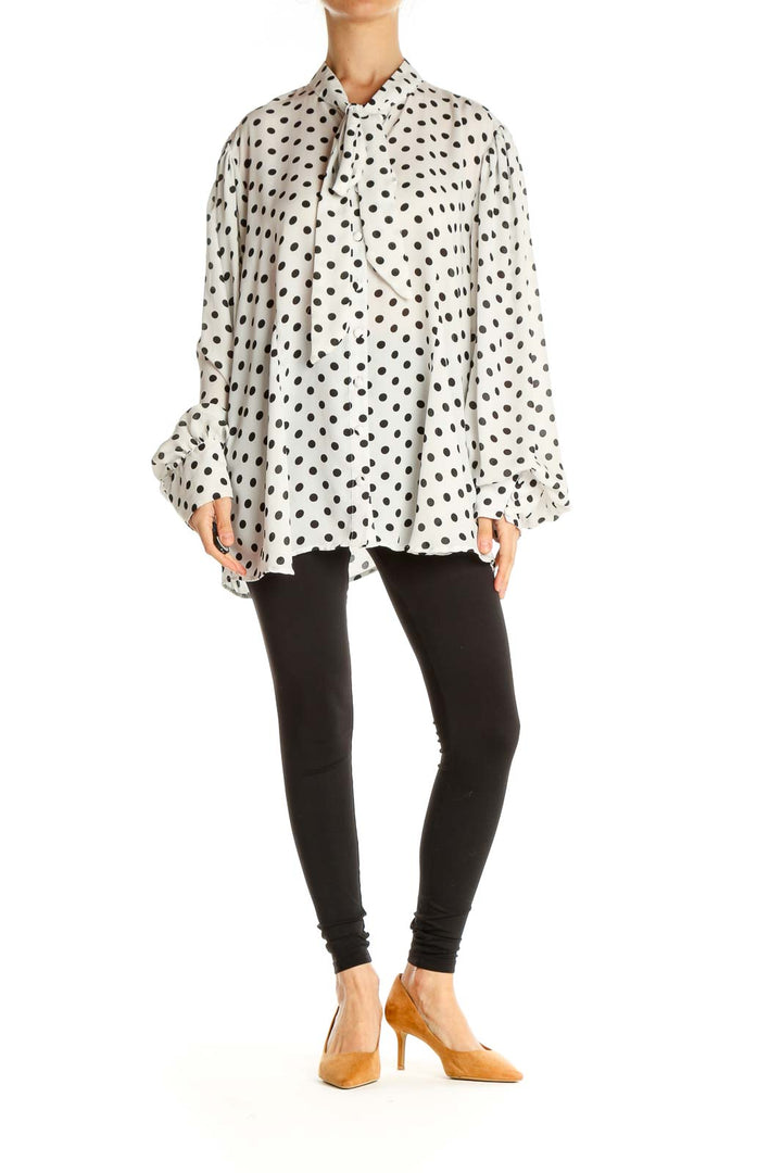 White Polka Dot Brunch Shirt