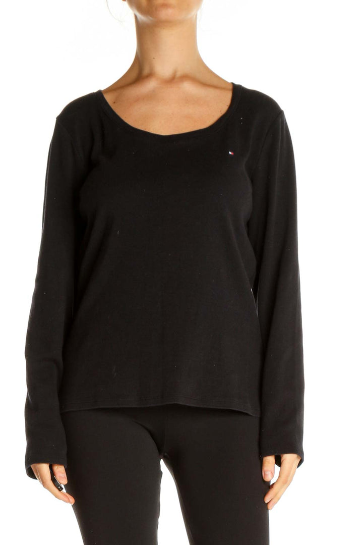 Black Solid Classic Sweater