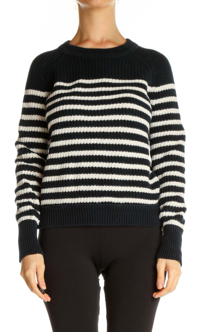 Black Striped All Day Wear Sweater