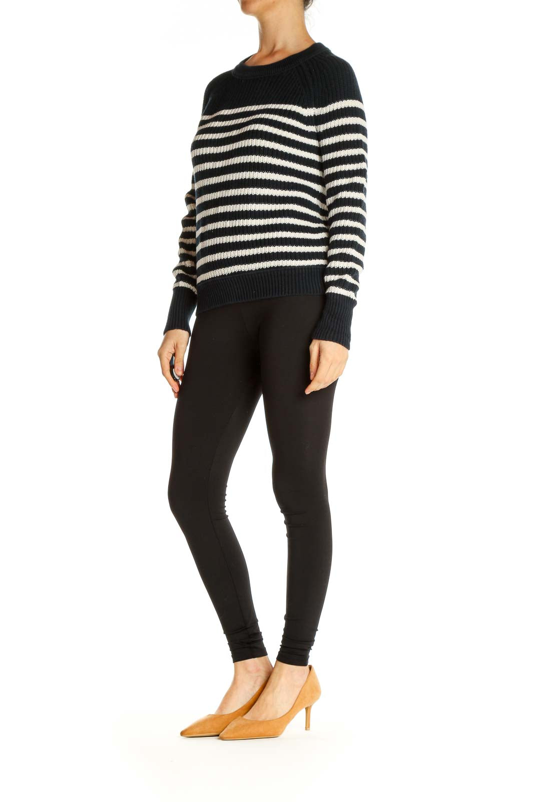 Black Striped All Day Wear Sweater