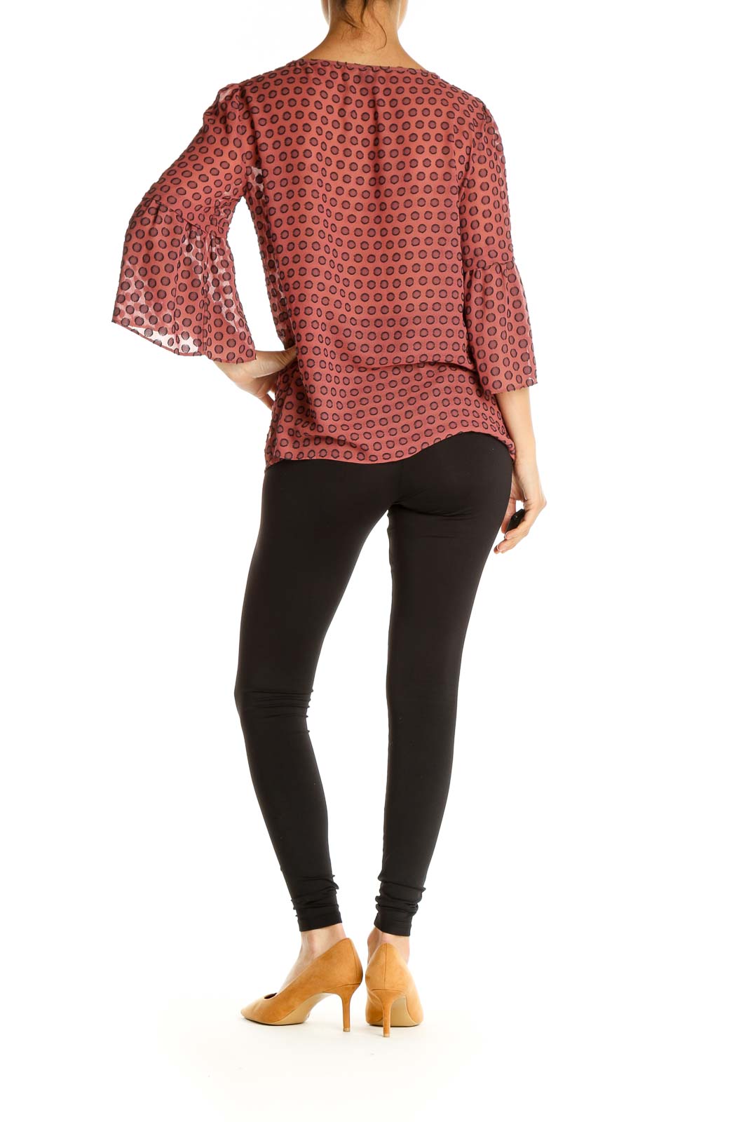 Red Object Print Brunch Blouse