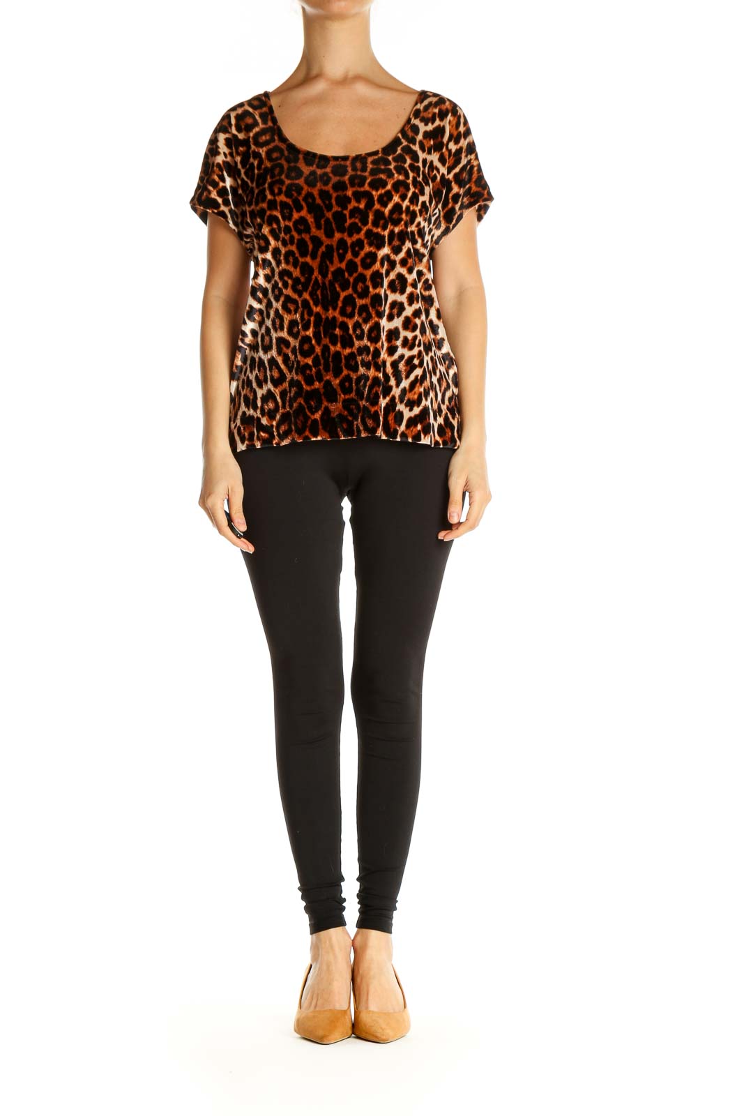 Black Animal Print All Day Wear T-Shirt