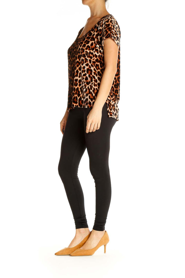 Black Animal Print All Day Wear T-Shirt