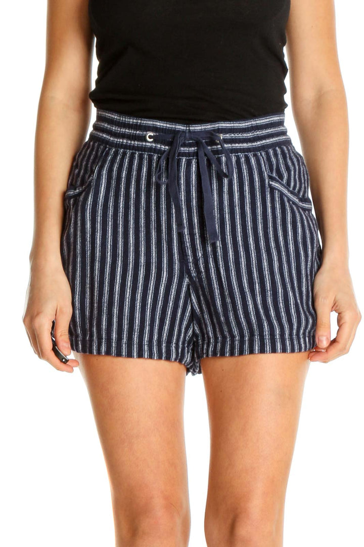 Blue Striped Holiday Shorts