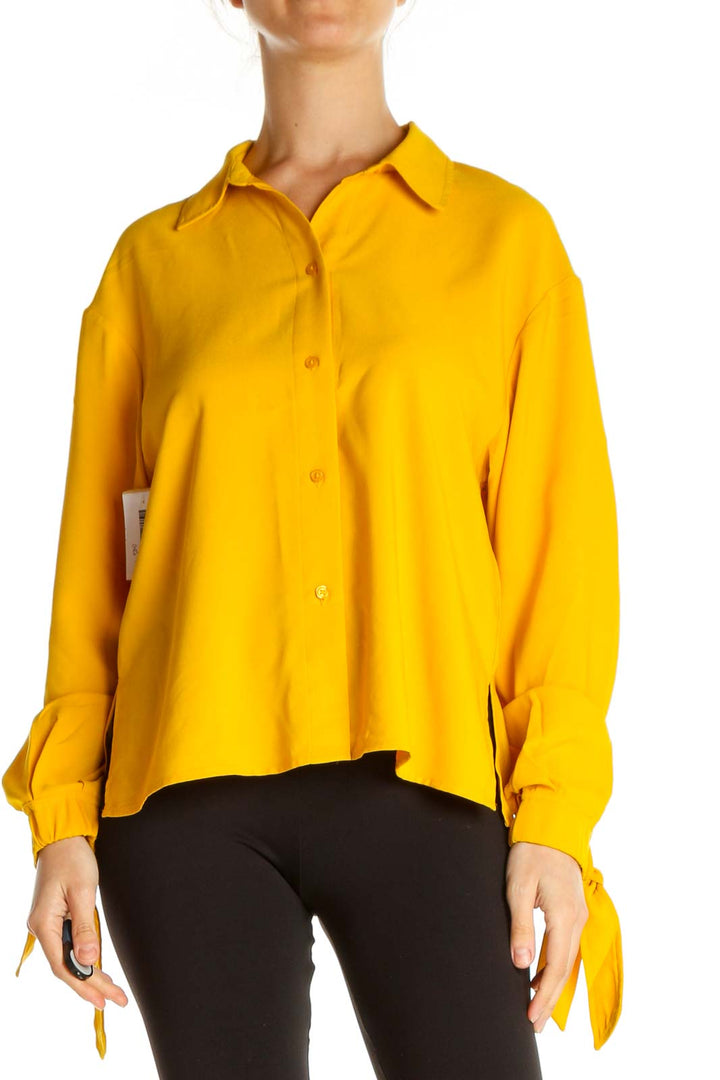 Orange Solid Casual Shirt