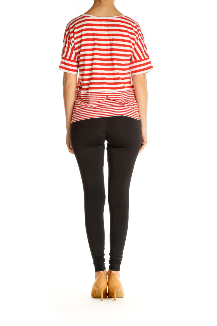 Red Striped Casual T-Shirt