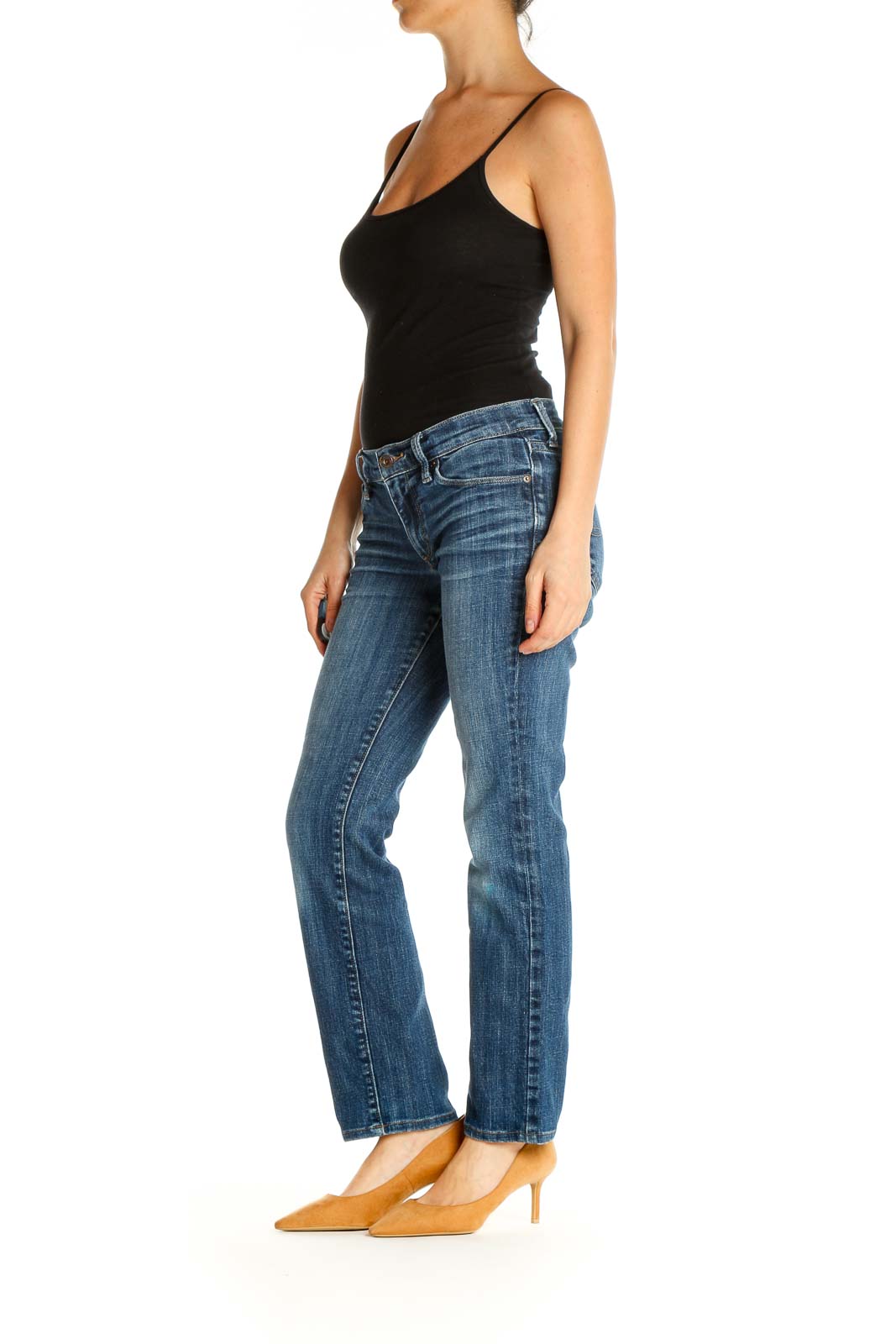 Blue Straight Leg Jeans