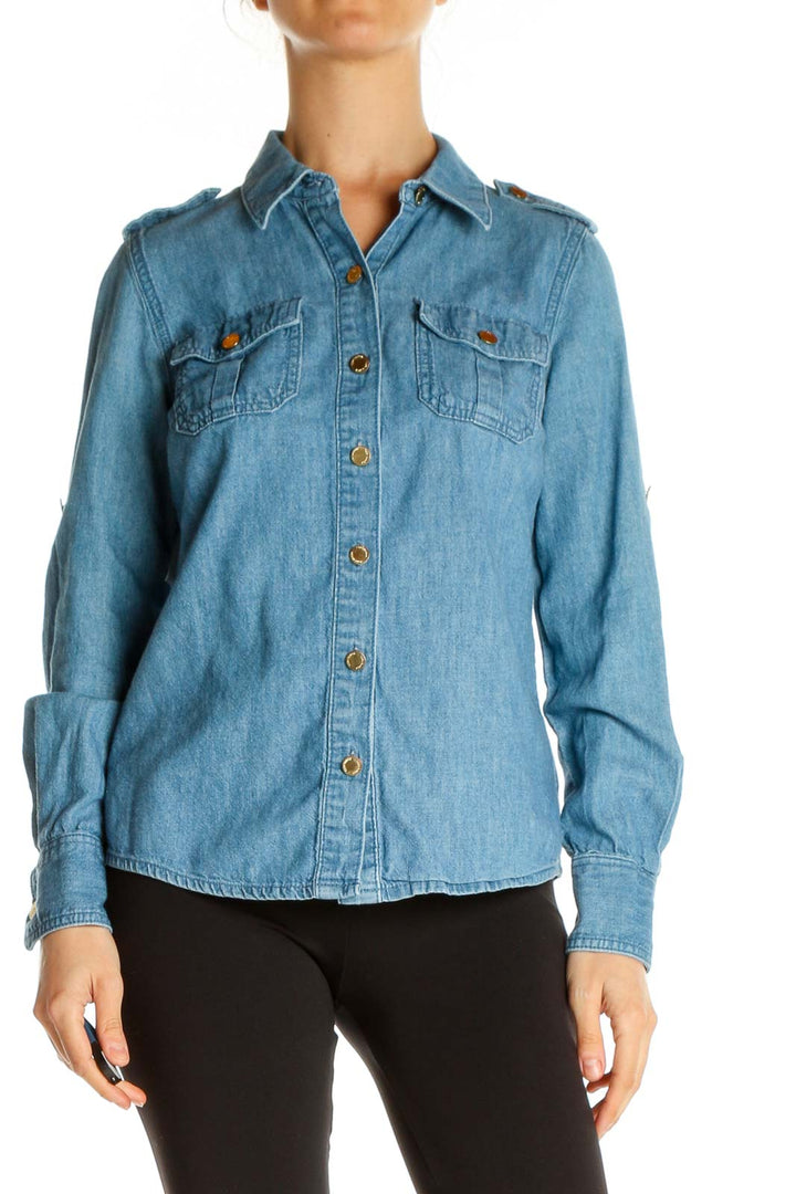 Blue Solid All Day Wear Shirt