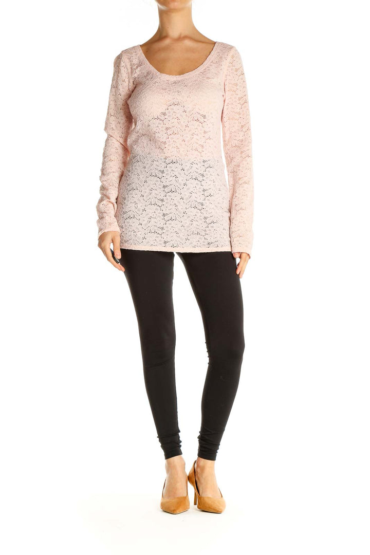 Pink Lace Brunch Top