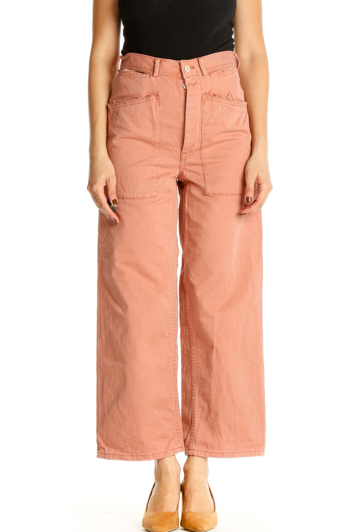 Pink Solid All Day Wear Trousers