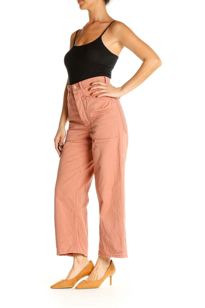 Pink Solid All Day Wear Trousers