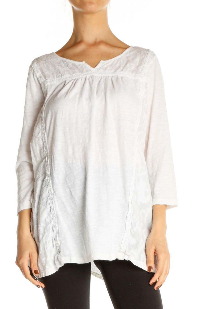 White Solid All Day Wear Blouse